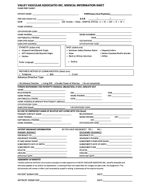 New Patient Info Sheet Use This Form