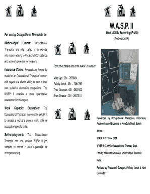 Work Ability Screening Profile  Form