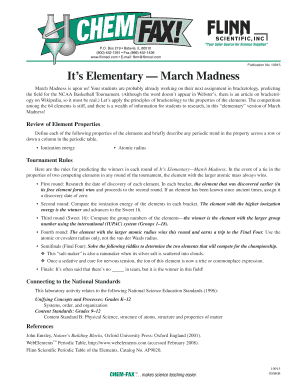 It&#039;s Elementary March Madness  Form