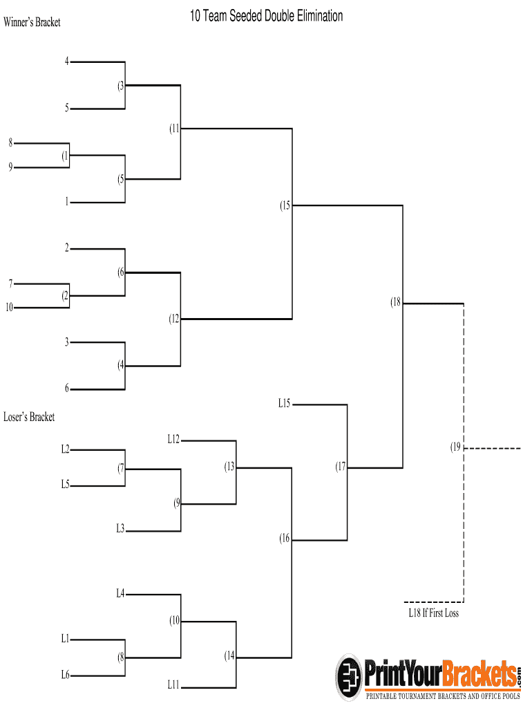 10 Team Double Elimination Bracket  Form