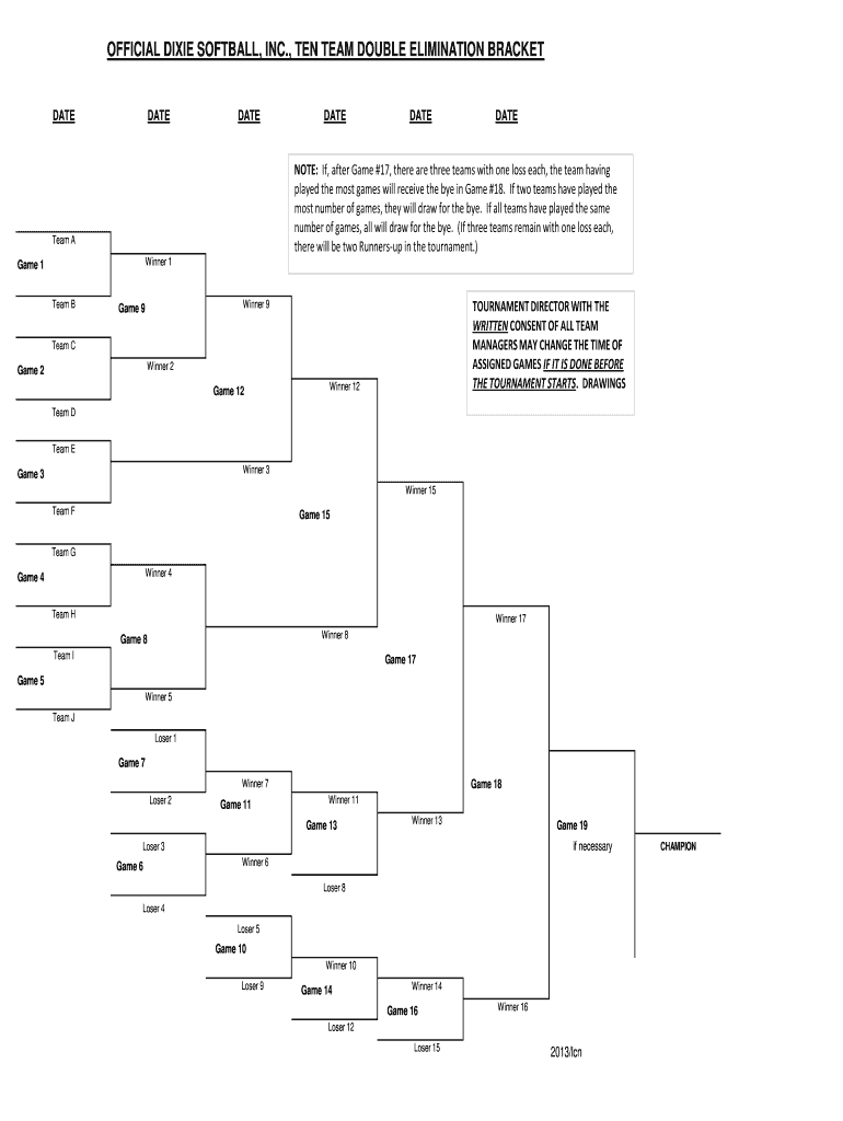 , TEN TEAM DOUBLE ELIMINATION BRACKET  Form