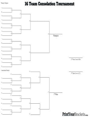 16 Team Consolation Bracket  Form