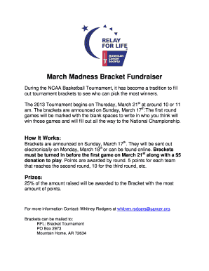 March Madness Bracket Fundraiser  Form