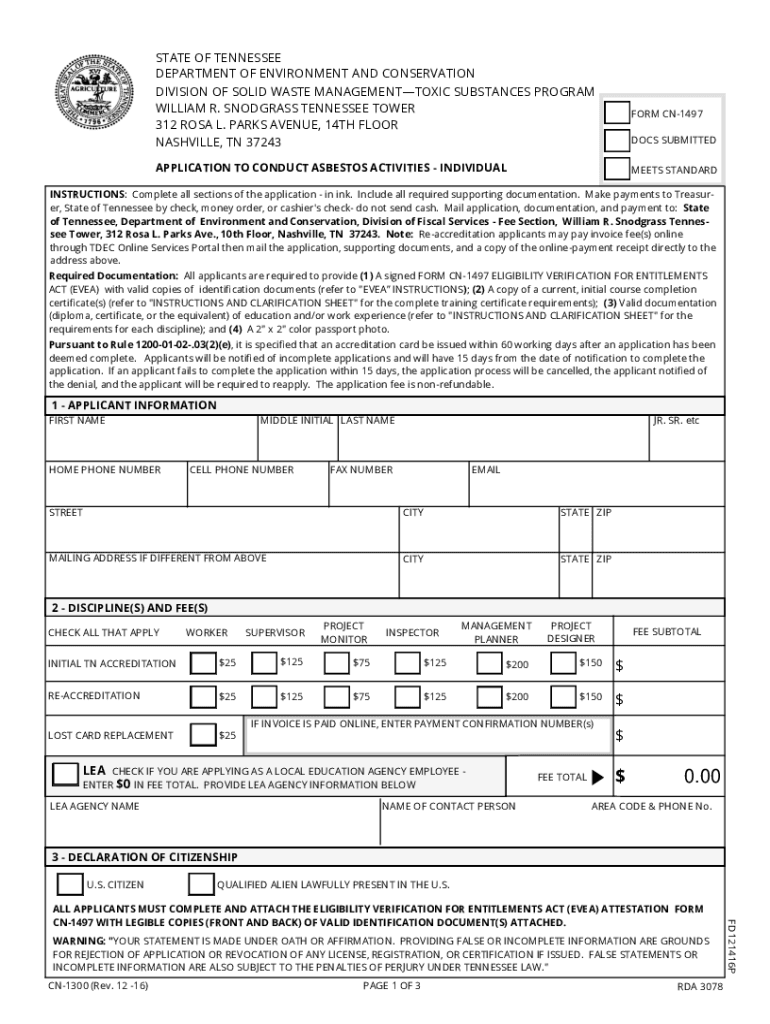  STATE of TENNESSEE DEPARTMENT of ENVIRONMENT and 2016-2024