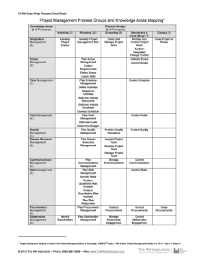 Pmp Processes and Knowledge Areas PDF  Form