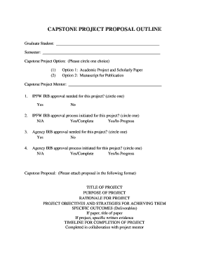 Capstone Outline Templates  Form