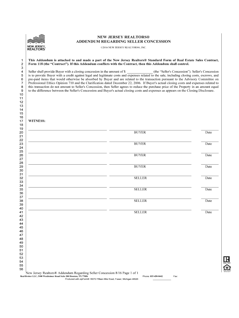 Seller Concession Addendum  Form