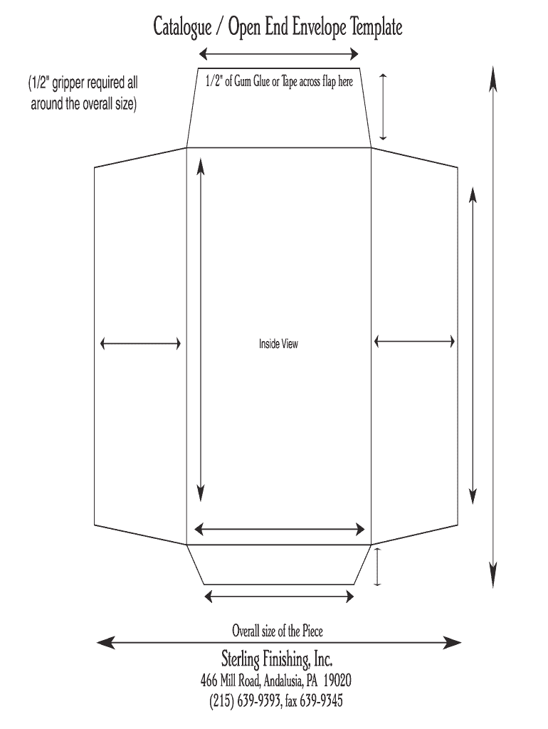 Catalogue Open End Envelope Template  Form