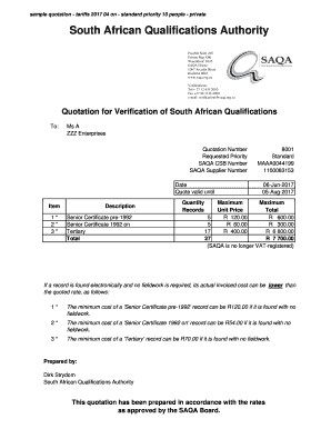 Saqa Certificate Sample  Form