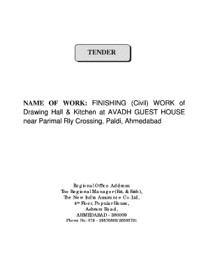 NAME of WORK FINISHING Civil WORK of  Form