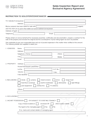 Sales Inspection Report Form