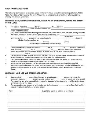 CASH FARM LEASE FORM Crawford County Crawford Uwex