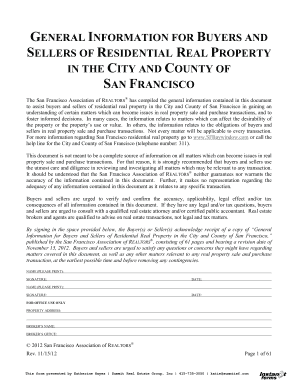 General Information for Buyers and Sellers of Residential Real Property