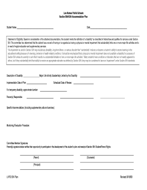 LAPS 504 Plan Form