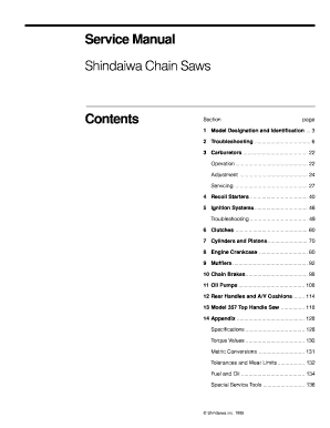 Shindaiwa 488 Chainsaw Manual  Form