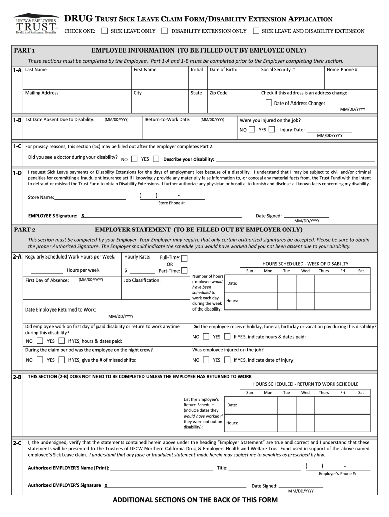 Get and Sign Ufcw Sick Leave Form 2011-2022