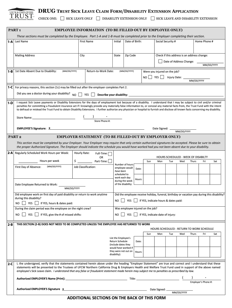  Ufcw Sick Leave Form 2011-2024