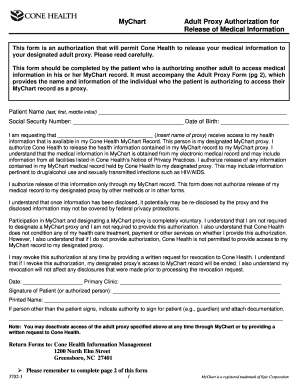 Mychart Cone  Form