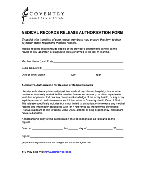 Medical and Financial Records Release Form