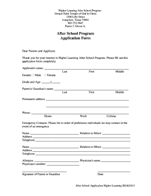 Program Form