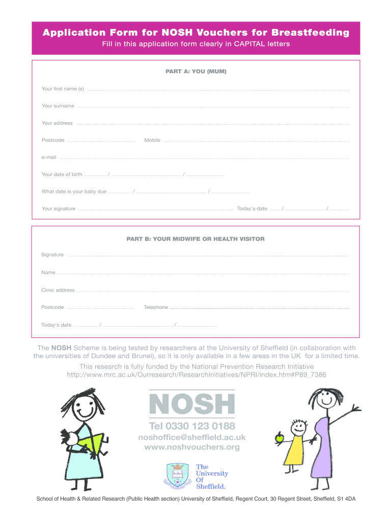 Get and Sign Apply for Nosh Vouchers Form
