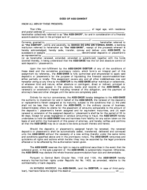 Deed of Assignment Sample  Form