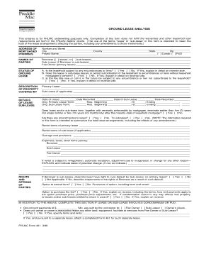 Form 461 Ground Lease Analysis Freddie Mac