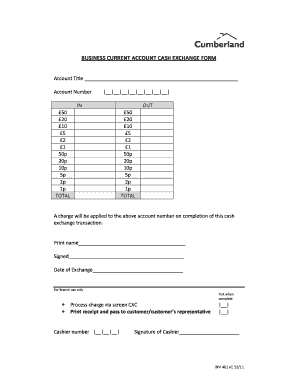 Cash Exchange Form