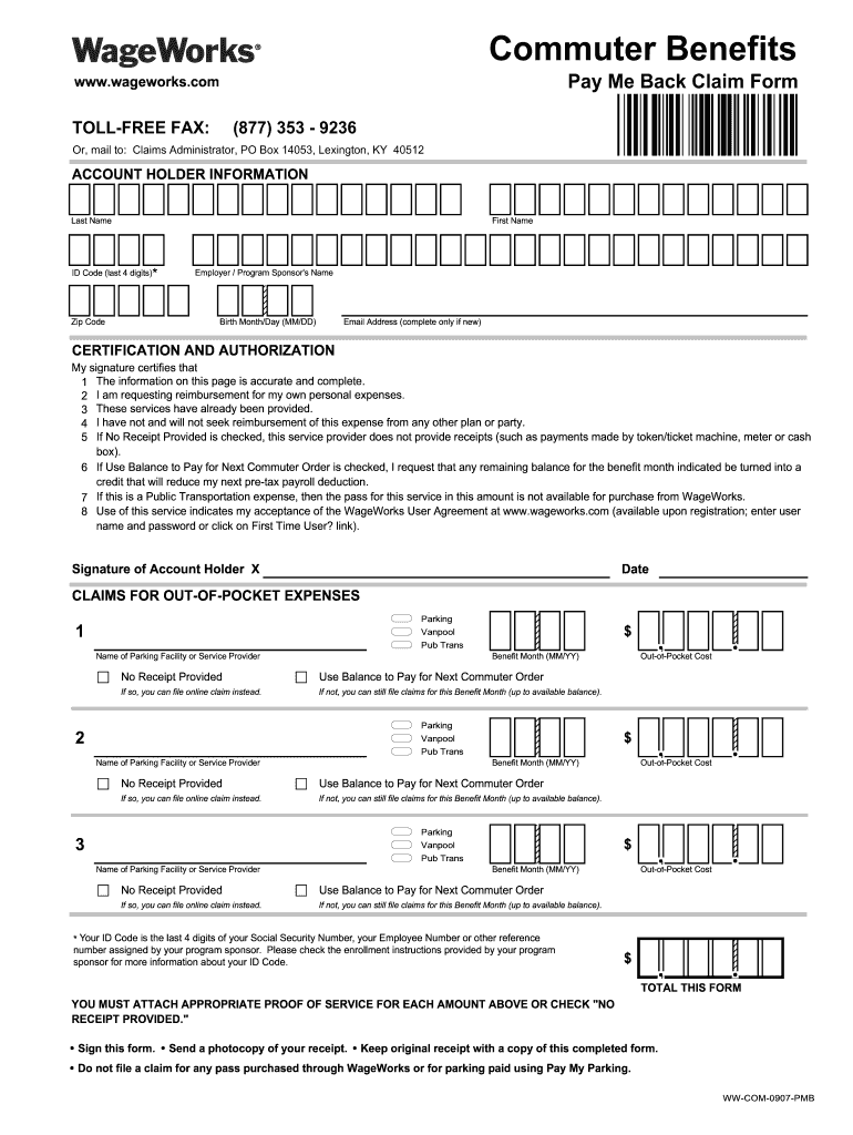 Wageworks Claim Forms