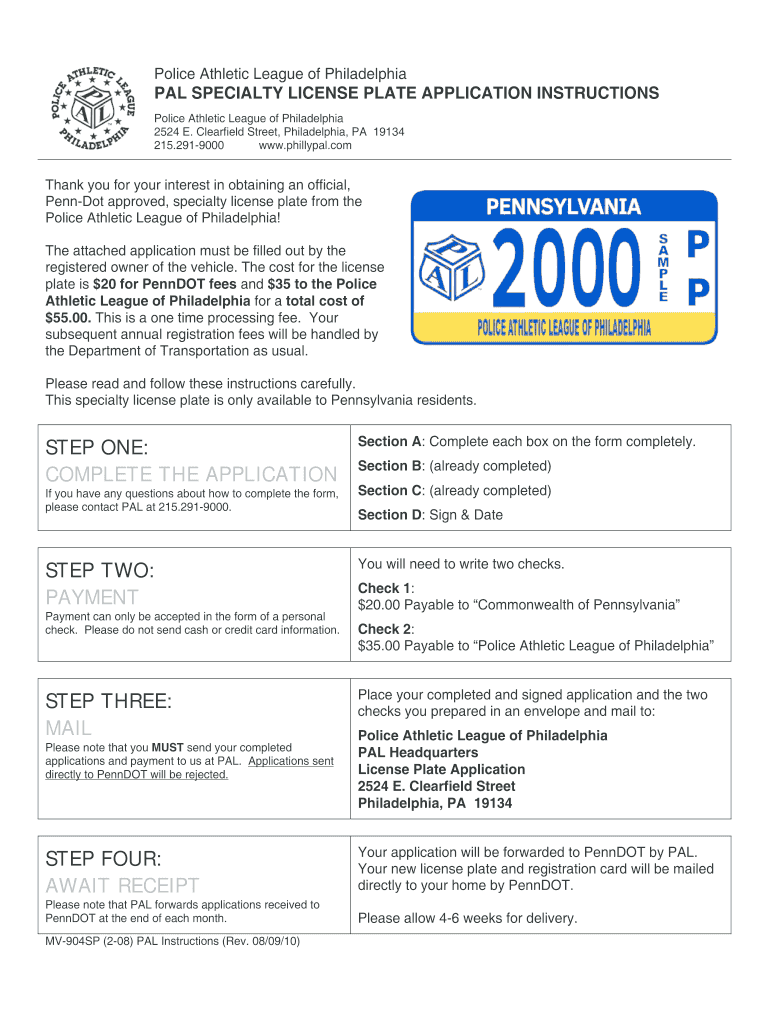 MV 904SP 2 08 PAL Complete PDF  Police Athletic League of  Form