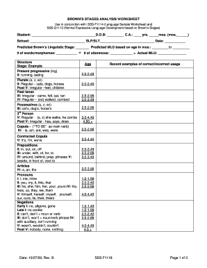 BROWNS STAGES ANALYSIS WORKSHEET  Form