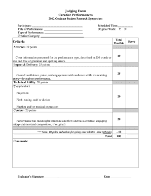 Oral Presentation Evaluation Form Grad Uni