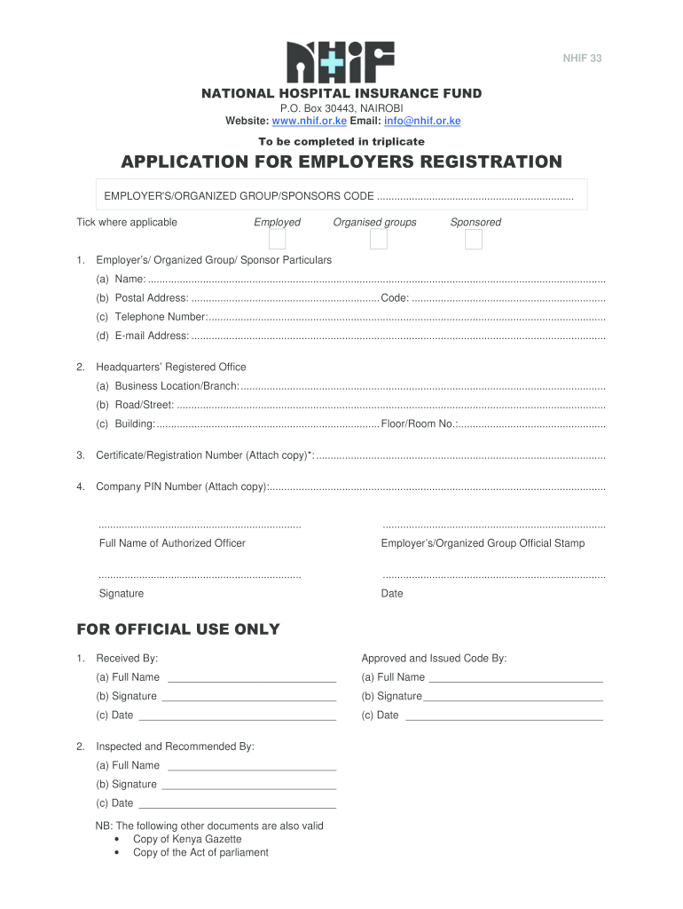 Nhif Portal  Form