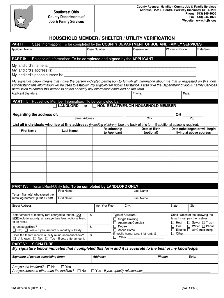 Household Verification Form