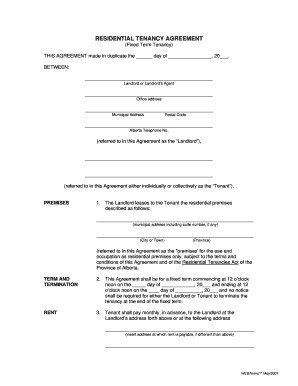 agreement rental form tenancy residential alberta printable blank forms application template pdf power fillable attorney creb fill print sample office