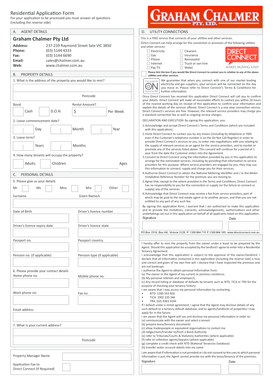 Rental Application Form Graham Chalmer Pty Ltd