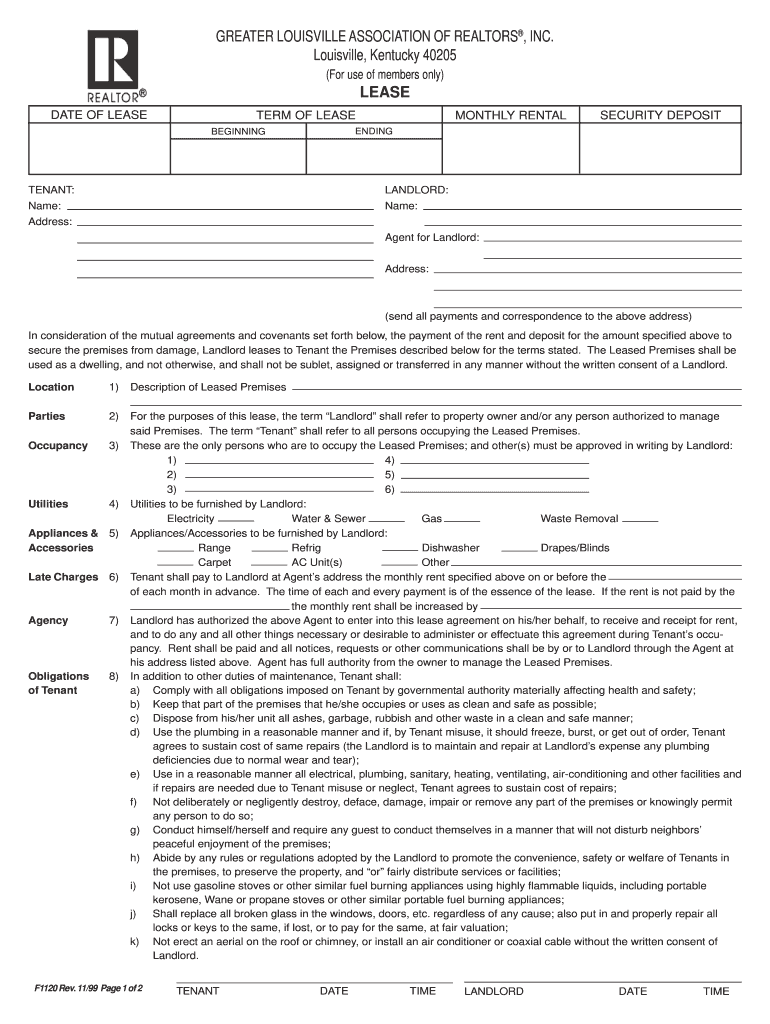 Greater Louisville Association of Realtors Form