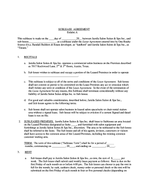 BSUBLEASE AGREEMENTb Jamila Salon Suites Form