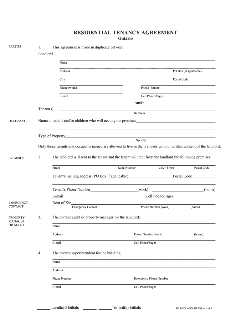 Rental Agreement  Form