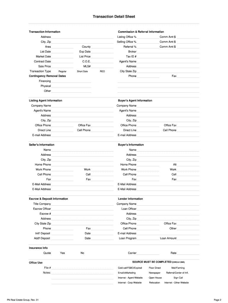 Real Estate Deal Sheet Template 20012024 Form Fill Out and Sign