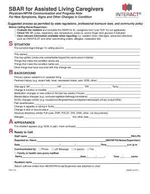 Progress Notes Samples for Assisted Living  Form