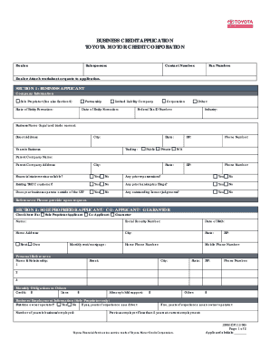 Business Credit Application Form