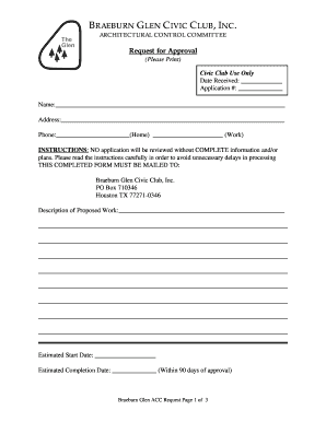 Braeburn Glen ACC Request Form