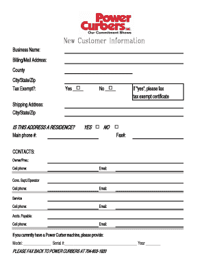 Customer Data Form