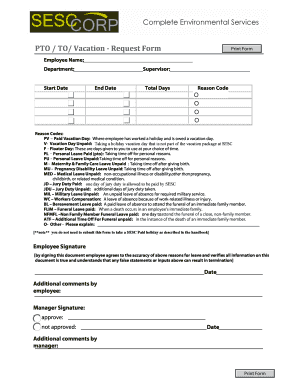 Pto Form PDF