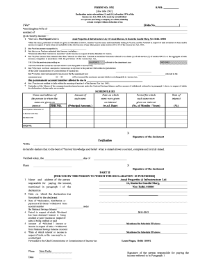 Form 15g Sample Filled for Fixed Deposits