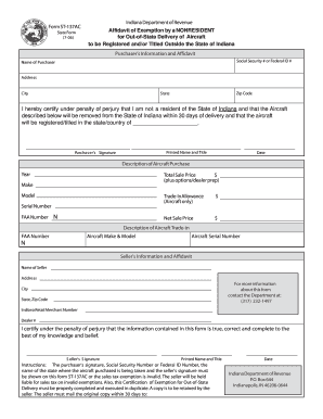 Indiana Department of Revenue Form ST 137AC State Form