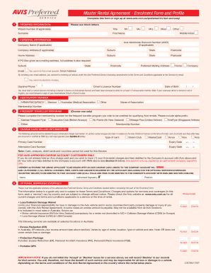 Download and Complete Application Form Avis Preferred Service