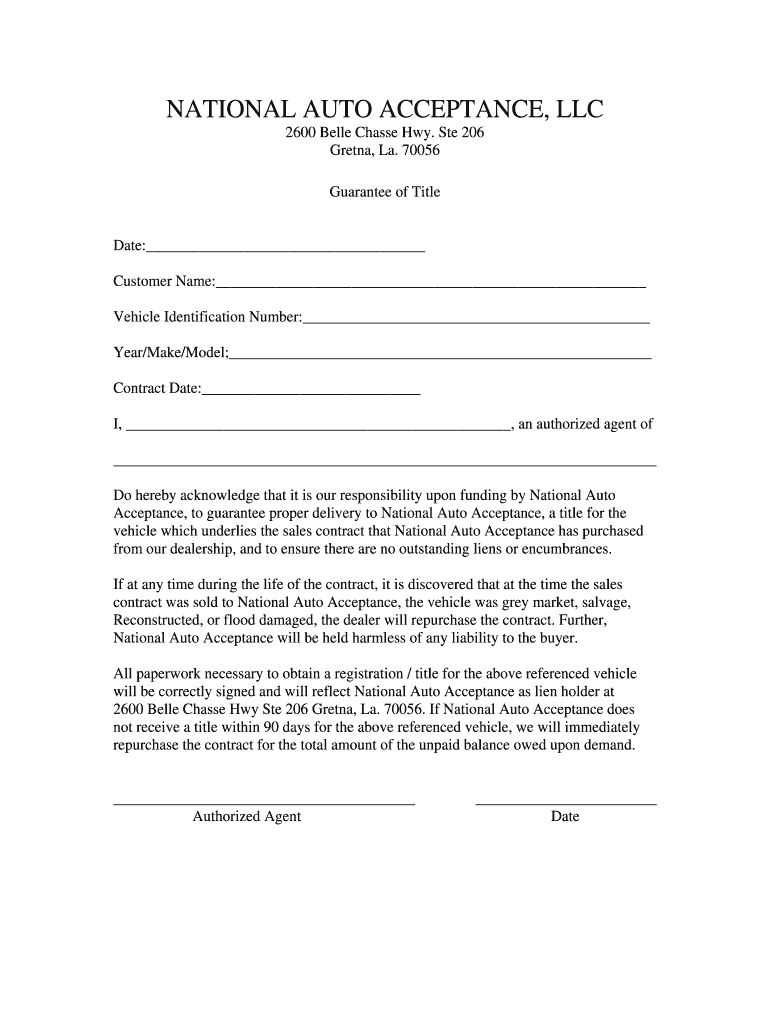 Guarantee of Title PDF  Form