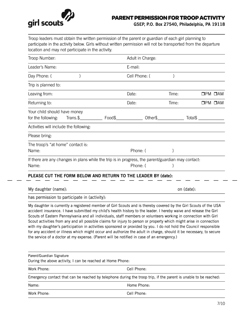  Gsep Permission Slip 2010-2024